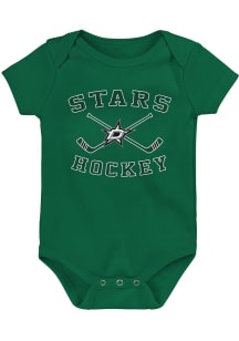 Dallas Stars Baby Kelly Green Lines Crossed Short Sleeve One Piece