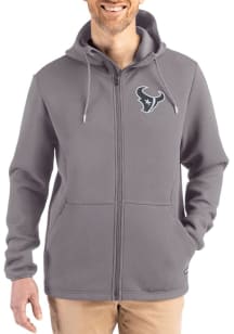 Cutter and Buck Houston Texans Mens Graphite Mono Epic Comfort Full Zip Light Weight Jacket