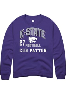 Cub Patton K-State Wildcats Mens Purple Football NIL Arch Logo Player Crew