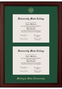 Michigan State Spartans Paxton Double Document Diploma Frame - Brown