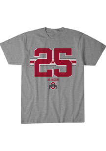 Bo Jackson Ohio State Buckeyes Grey Heather Name Number Stripe Short Sleeve Fashion Player T Shirt