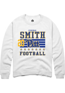 Synkwan Smith Pitt Panthers Mens White Football NIL Striped Player Crew