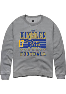 Tony Kinsler Pitt Panthers Mens Grey Football NIL Striped Player Crew
