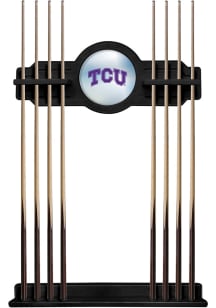 TCU Horned Frogs Solid Wood Cue Rack Pool Table