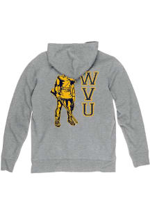Blue 84 West Virginia Mountaineers Mens Grey Front Back Laguna Long Sleeve Full Zip Jacket