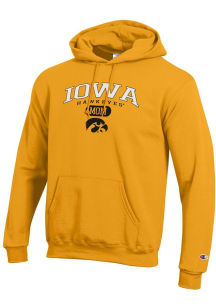 Champion Iowa Hawkeyes Mens Gold Pill Box Mom Powerblend Long Sleeve Hoodie