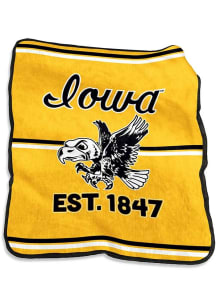 Iowa Hawkeyes Retro Raschel Throw Blanket - Black