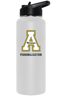 Appalachian State Mountaineers Personalized 34oz Quencher Stainless Steel Bottle - White