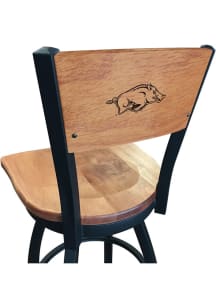 Arkansas Razorbacks Maple Seat Maple Back Swivel Pub Stool - Brown