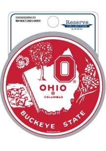 Ohio State Buckeyes R84 Vault Logo Stickers - Red