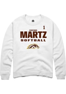 Corinne Martz Western Michigan Broncos Mens White NIL Stacked Box Player Crew