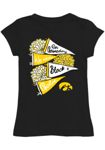 Vive La Fete Iowa Hawkeyes Girls Black Lexie Short Sleeve Tee
