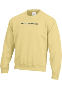 Gear For Sports Drexel Dragons Mens Gold Embroidered Long Sleeve Crew Sweatshirt