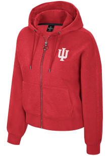 Colosseum Indiana Hoosiers Womens Crimson Claire Long Sleeve Full Zip Jacket