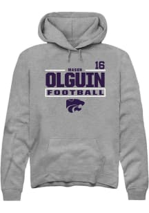Mason Olguin  Rally K-State Wildcats Mens Graphite Football NIL Stacked Box Long Sleeve Hoodie