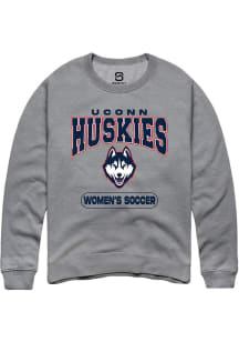 Summit Sportswear UConn Huskies Mens Graphite Women's Soccer Long Sleeve Crew Sweatshirt