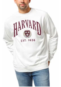 Harvard Crimson Mens White Est.1636 Long Sleeve Fashion Sweatshirt