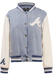 Pro Standard Atlanta Braves Womens Blue Varsity Blues Medium Weight Jacket