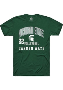 Carmen Waye Michigan State Spartans Green NIL Arch Logo Short Sleeve Player T Shirt
