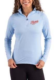 Cutter and Buck Dayton Flyers Womens Light Blue Vault Coastline Qtr Zip