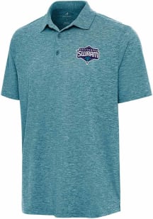 Antigua Greensboro Swarm Mens Teal Par 3 Short Sleeve Polo