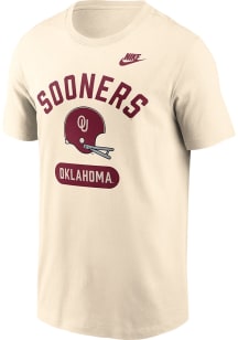 Nike Oklahoma Sooners White Football Legacy Mascot Football Helmet Short Sleeve T Shirt