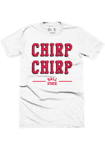 Ball State Cardinals White School Chant Short Sleeve Fashion T Shirt