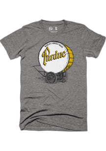 Purdue Boilermakers Grey Big Drum Short Sleeve Fashion T Shirt