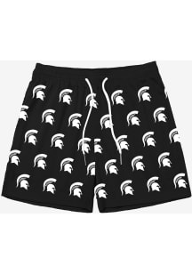 SLAM Michigan State Spartans Mens Black Monochromatic All Over Logo Shorts