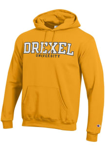 Champion Drexel Dragons Mens Gold Powerblend Long Sleeve Hoodie