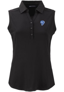 Cutter and Buck Los Angeles Rams Womens Black Historic Forge Eco Polo Shirt