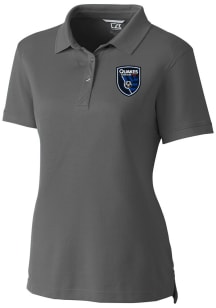 Cutter and Buck San Jose Earthquakes Womens Graphite Advantage Short Sleeve Polo Shirt