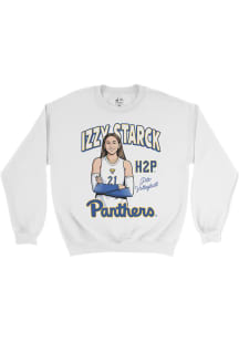 Izzy Starck  Campus Ink Pitt Panthers Youth White Exclusive Crew Long Sleeve Crew Sweatshirt