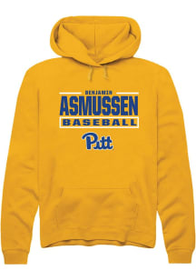 Benjamin Asmussen Pitt Panthers Mens Gold NIL Stacked Box Player Hood