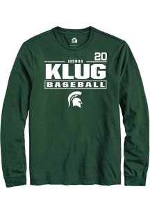 Joshua Klug  Michigan State Spartans Green Rally NIL Stacked Box Long Sleeve T Shirt