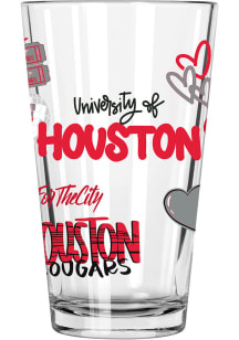 Houston Cougars 16oz Pint Glass - Red