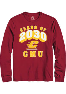 Summit Sportswear Central Michigan Chippewas Maroon Class of 2030 Long Sleeve T Shirt