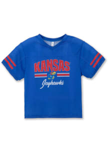 Kansas Jayhawks Girls Blue Mesh Football Jersey