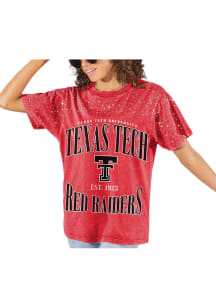 Gameday Couture Texas Tech Red Raiders Womens Red Sparkle and Score Short Sleeve T-Shirt