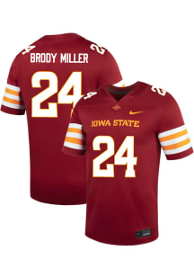 Sir Brody Miller  Nike Iowa State Cyclones Cardinal Red NIL Name And Number Football Jersey