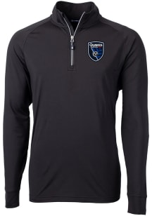 Cutter and Buck San Jose Earthquakes Mens Black Adapt Eco Big and Tall Qtr Zip