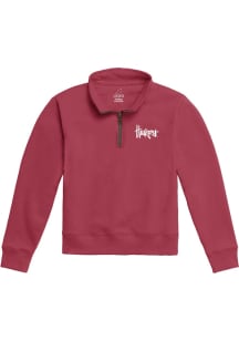 Nebraska Cornhuskers Youth Cardinal Essential Logo Long Sleeve Quarter Zip Shirt