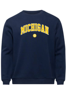 lululemon Michigan Wolverines Mens Navy Blue Steady State Crew Long Sleeve Crew Sweatshrt