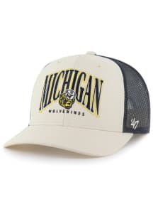 47 Michigan Wolverines Retro Drawbridge Trucker Adjustable Hat - Natural