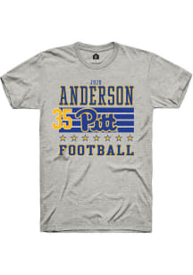 JuJu Anderson Pitt Panthers Ash Football NIL Striped Short Sleeve Player T Shirt