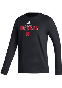 Adidas Nebraska Cornhuskers Black Heat Seal Fresh Long Sleeve T Shirt