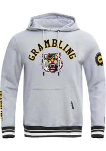 Pro Standard Grambling State Tigers Mens Grey Stacked Logo Fashion Hood