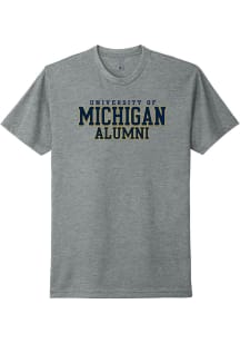 Michigan Wolverines Grey Alumni Outline Block Short Sleeve T Shirt