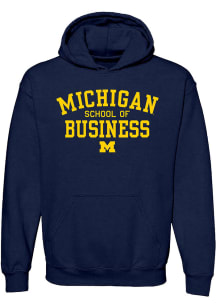 Michigan Wolverines Mens Navy Blue Ross School of Business Long Sleeve Hoodie