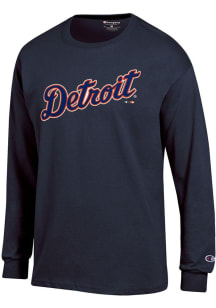 Champion Detroit Tigers Navy Blue Jersey Long Sleeve T Shirt
